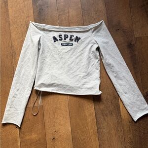 edikted Aspen Ski Club Off-Shoulder Top